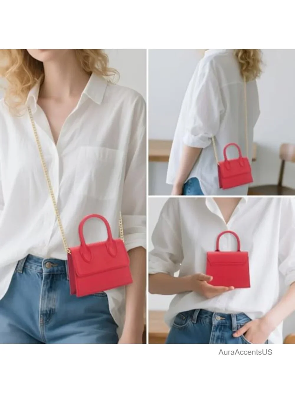 Mini PU Leather Crossbody Bag with Top Handle for Kids Girls